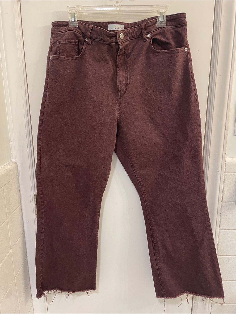 LOFT Women’s Relaxed Straight Jeans in Deep Brown